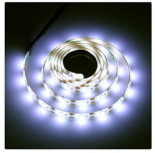 2 Pcs PIR Motion Sensor LED Strip Light Dimmable USB 2835 SMD DC5V Flexible LED Lampe Home Decoration TV Screen Back Tape (Color : White Size : 2M) (White 1M)
