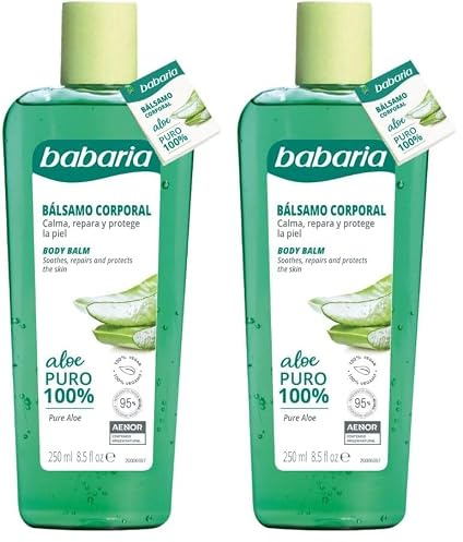 Babaria - Crema Hidratante Corporal Con Aloe Vera Puro | Crema Aloe Vera 100 Puro 250ml | Crema Hidratante Hombre Y Mujer | Crema Cuerpo Hidratante Textura Ligera (Paquete de 2)