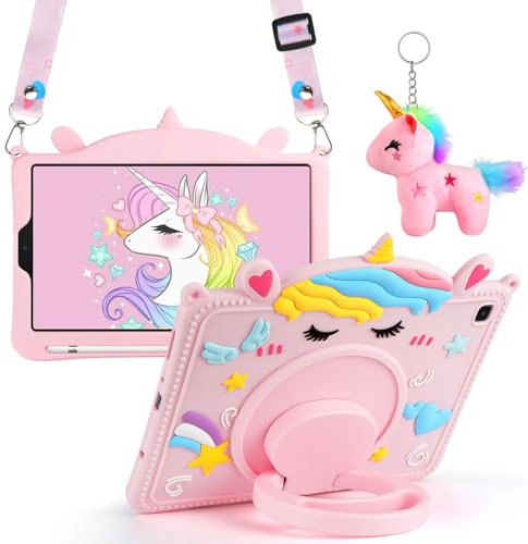 Vofolen for Galaxy Tab a7 Lite Case 8.7 Inch 2021 (SM-T220/T225/T227) with Shoulder Strap Pencil Holder Handle Stand Unicorn Key Chain Protective Tablet Cover for Samsung Galaxy Tab a7 Lite Case Kids