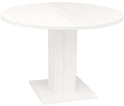 DEINE TANTE EMMA Tap/Rund_110 Esstisch RUND Küchentisch Piano Aurelio weiß Nb. ausziehbar 110 cm Durchmesser