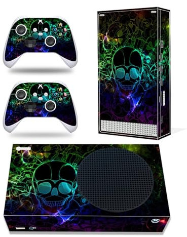 Roipin Schutzhülle für X-Box Serie S – einschließlich Controller-Skin und Konsolenhaut, Shell Skin Protector Wrap Cover Protective Faceplate Komplettes Set für X-Box Serie S (Grüner Totenkopf)