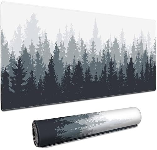 XXL Mousepad -900 x 400mm - Mouse Pad Large Size - verbessert Präzision und Geschwindigkei XXL Geometrie Mauspad (Wald)