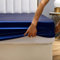 Luowei Satin Spannbettlaken Boxspringbett 160x200cm Sommer Bettlaken Dunkelblau Seidig Seide Kühlend Microfaser Spannbetttuch 160x200 Weich Maschinenwaschbar für Hohe Matratze bis 25-30 cm