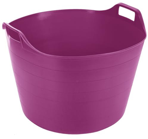 1 X Small/Large/Extra Large Flexi Tub Garden Home Flexible Colour Storage Container Bucket Plastic Flex Tub- MADE IN U.K. (Pink, Extra Large 75 Litre)