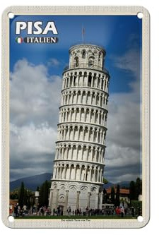 Femer Blechschild Reise Pisa Schiefer Turm Italien 12x18cm Geschenk Schild