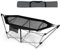 KOMFOTTEU Hängematte mit klappbarem Gestell, Hammock mit Hängemattengestell bis 150kg, Campingbett Feldbett für Indoor Camping 227x82x89 cm (Schwarz)