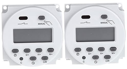 Angoily 2St Mehrzweck-Timer led car Display led Screen Display Wochentimer LED Anzeige Batterie-Backup Backup Batterie programmierbarer Timer 220V Netzteil Zeitschaltuhr