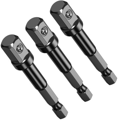 3/8 Schlagadapter Kit - 3 Stück 1/4 Zoll Auf 3/8 Adapter für Schlagschrauber, Automotive DIY, Verlängerung Driver Bits, Handle Nut Driver und Bohrer