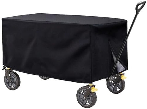 Tnfeeon Outdoor Folding Wagon Cover, 210D Oxford Cloth Waterproof Garden Wagon Cart Cover, Heavy Duty Dustproof, Black, 137 * 56 * 61cm