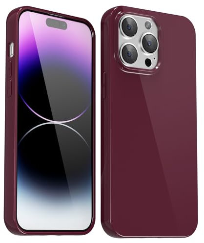 Svanove für iPhone 14 Pro Max Hülle Silikon Case, Bunt Weich TPU Ultra Dünn Handyhülle Einfarbig Handy Hülle Mädchen Frauen, Glatt Plastik Schutzhülle Slim Silikonhülle Gummi Bumper, Weinrot Bordeaux