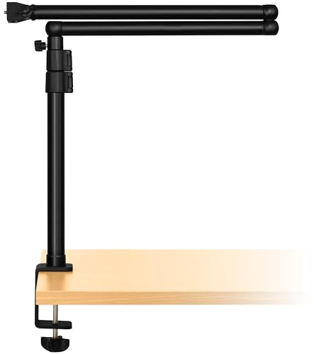 Streamplify MOUNT LIFT Schreibtischhalterung, 2,5 kg Tragfähigkeit, 360° Schwenkbar, 180° Kopfverstellung, Doppelte Clip-Höhenverstellung, Platzsparendes Design, 70 cm Horizontal, 80 cm Vertikal