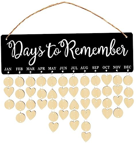 HAPINARY Geburtstagskalender Aufhängen Holz Familienkalender Mit Anhängern Geburtstage Erinnerung Zum Wandbehang