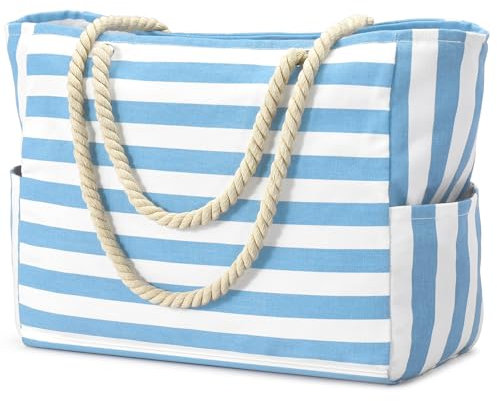 oscaurt Strandtasche Groß Tote Bag Badetasche XXL Familie Shopper Tasche Damen Reisetasche Faltbare Einkaufstasche Wasserdicht Schwimmtasche Saunatasche Urlaub Must Haves
