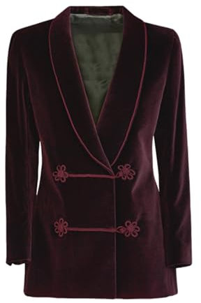 Mrjitor Donna Blazer di Velluto con Risvolto a Scialle Cappotto per la Cena del Partito di Nozze Giacca Smoking