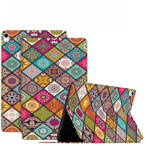 DayQiQiPu Case for IPad Mini 7 2024 (A17 Pro) 8.3 Inch Model: A2567/ A2568 / A2569 PU Leather Colourful Plaid Series Pattern Ultra-Thin Tablet Flip Case with Auto Wake/Sleep Protective Cover,06