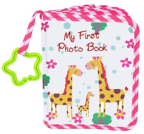 Baby-Fotoalbum aus Stoff, Fotobuch | Erinnerungsfotobuch mit Cartoon-Giraffe aus weichem Stoff für das erste Jahr | Geschenkset für Fotosammler zur Familienerinnerung, Geschenke zur Babyparty