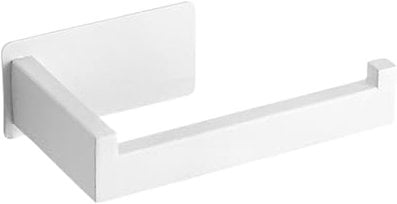 Portarotolo carta igienica senza foratura, autoadesivo, impermeabile, in acciaio inox, porta rotolo di carta igienica, per bagno, montaggio a parete, bianco