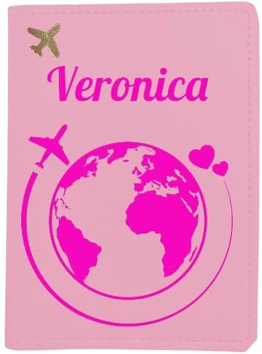 Vero Bijoux Porta Passaporto Personalizzabile - Vari colori - Idea regalo Coppia - Idea regalo addio al Nubilato Celibato (Rosa)