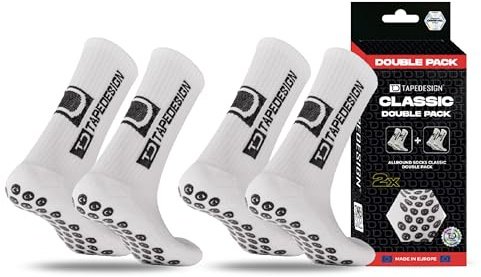 Tapedesign Herren Classic_white Doppelpack Allround Socks Classic, Weiß, Einheitsgröße EU