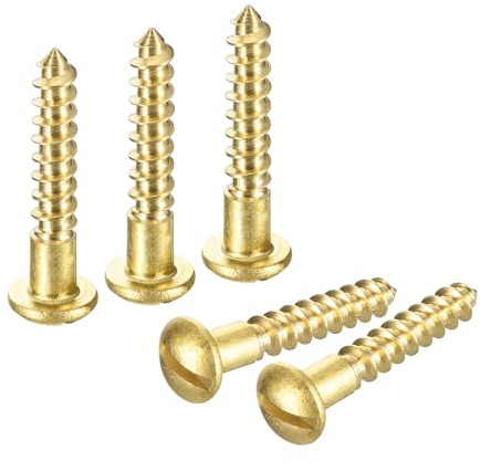 QUARKZMAN 25 Stück Holzschrauben M3x20 mm Schlitz Halbrundkopf Messing Selbstschneidende Schrauben mit Senkkopf Senkkopfschrauben für Bürogeräte Holzmöbel Holzarbeit DIY
