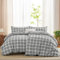 WAVVE Bettwäsche 135x200 4teilig Bettbezug - Bettwäsche-Sets 135 x 200 cm 2er Set mit 2 Kissenbezüge 40x80cm, ÖKO-TEX, Grau