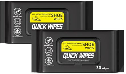 XdealCozyxc 2 Pack Shoe Wipes, 60 PCS Trainer Cleaning Wpes for Sneakers, Leather Shoes Scrub Off Dirt Mud Grass Stains