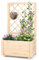 RELAX4LIFE Fioriera con Traliccio in Legno Massiccio, Fioriera Autoportante con Foro di Drenaggio, per Giardino, Balcone, Terrazza, Naturale (58x35x104cm)