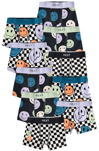 NEXT Jungen Unterhosen im 10er-Pack Happy Face Check 158-164