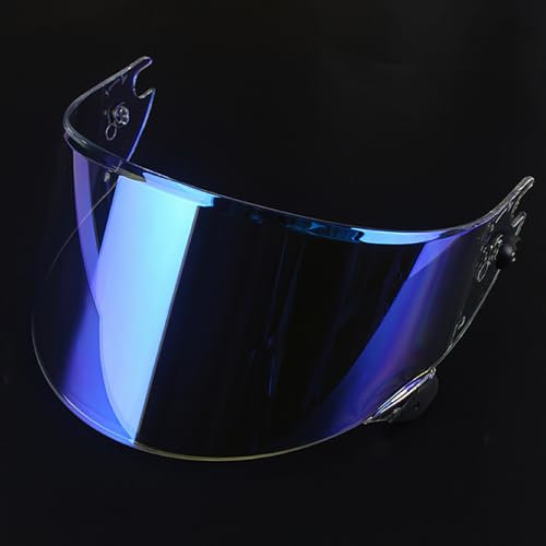 UYTKTN Visiera per Casco per Shark Race R PRO GP, Lenti per Caschi da Moto, Durevole e Resistente ai Graffi Parti di Ricambio per Visiera Colorata del Casco,F Aurora Blue