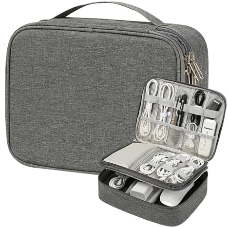 Carry Travel Gadget Bag – organizadora de Viaje | Organizador electrónico | Gadget de Cable | Organizador de tecnología de Gran Capacidad – para un pequeño Gadget – Carga USB