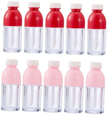MOTHNUR 10 Stück Kleine Leere Lippenbalsam Tuben aus Abs Wiederverwendbare Lipgloss Behälter Tragbare Lip Oil Flaschen Geeignet für DIY Lippenfarbe und Reisegebrauch Kreative Flaschenform