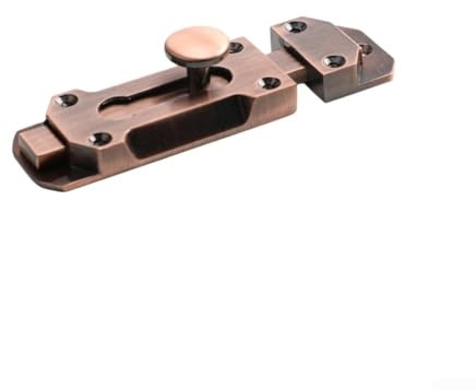 Türriegel aus Stahl mit Rückplatte und Knauf zur Sicherung von Innentüren und Ablagefächern (10,2 cm rot)