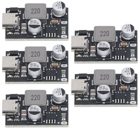 5 Pieces DC Module Power Supply Converter 6V to 32V Input - 18W Type C Charging Board Compatible with QC3.0 PD3.0 and iOS Protocol - Automatic 3V to 12V Voltage Adjustment
