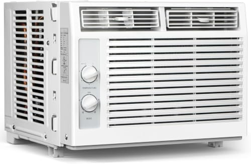 Aire Acondicionado De Ventana De 5000 Btu para 150 Pies Cuadrados: Ultra Silencioso, De Bajo Consumo Energético, 2 Velocidades De Ventilador, Diseño Compacto Dormitorios Y