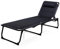 Campart BE-0655 Sonnenliege/ Gartenliege Siena, mit Kopfpolster, in 5 Positionen verstellbar, One Size, Dunkelblau, 200 x 67 x 35 cm, Anthrazit
