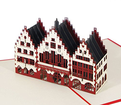3D KARTE Frankfurter Römer I Pop-Up Karte als Reisegutschein I Klappkarte als Souvenir aus Frankfurt