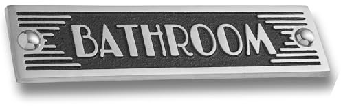 The Metal Foundry Bathroom Metal Door Sign. Art Deco Style Home Decor Accessories Door Or Wall Aluminium Plaque. Handmade In England.