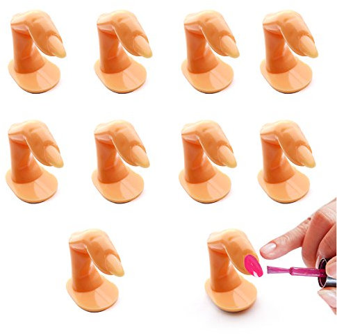 Nail Art Practice Training Display Finger False Tip Acrylic (10 Pcs)