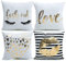YNester 4PC Kissenbezug Goldfolie Druck Kissenbezüge Kissenhülle 45x45 cm Car Home Sofakissen Decor Dekokissen Wurfkissenbezug (Weiß Flanell Heißprägen)
