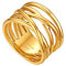 Flongo Damenring Frauen Ringe Ring BFF Midi-Ringe, Blogger Fingerknöchel Stapeln Ringe Gold mit Gekreuzt Design Größe 62