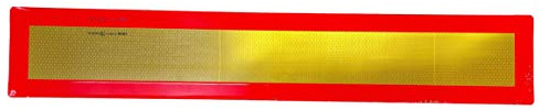 PLACA V6 REFLECTANTE VEHICULO LARGO HOMOLOGADA 1130X196 MM ALUMINIO PARA CAMION REMOLQUE SEMIREMOLQUE