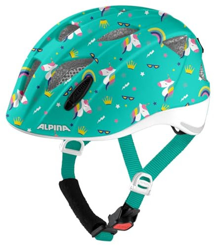ALPINA XIMO - Leichter, Sicherer & Bruchfester Fahrradhelm Mit LED-Licht Für Kinder, Unicorn Gloss, 45-49 cm