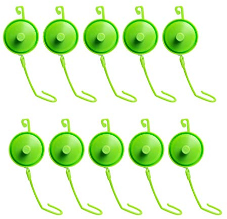 Pflanzen-JoJo 10er Set Grün | 1,6 m Pflanzenstütze | Growzelt Zubehör | 10 Pflanzenhalter mit Stopp-Funktion für stabile Führung von Trieben, Blüten und Zweigen
