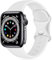 Epova Silicone Strap Compatible with Apple Watch Strap 40mm 38mm 41mm 42mm, Replacement Straps for iWatch SE Series 10 9 8 7 6 5 4 3 2 1, White, Small