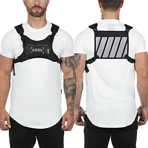 Star Supermarket Brusttasche für Herren, lässiger Brustrucksack mit Kopfhöreranschluss, Brust-Rig-Tasche, Hip Hop, verstellbare Crossbody-Taschen für Outdoor-Wandern, Camping