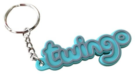 Générique Porte-clés Twingo PVC Souple Monogramme Logo Coffre Vert