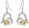 LONAGO Fuchs Ohrringe für Frauen 925 Sterling Silber Niedlichen Fuchs im Herzen Baumeln Ohrringe Schmuck