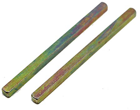 fiXte 2 x Replacement Spare Door Handle Spindle Bar YZP 7.5mm x 85mm / 100mm / 128mm / 150mm Lengths Available (7.5 x 128mm)