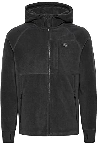 11 Project PRMichel Herren Fleecejacke Sweatjacke Jacke mit Kapuze Brusttasche hohem Kragen Reißverschlusstaschen Regular fit, Größe:M, Farbe:Forged Iron (193907)