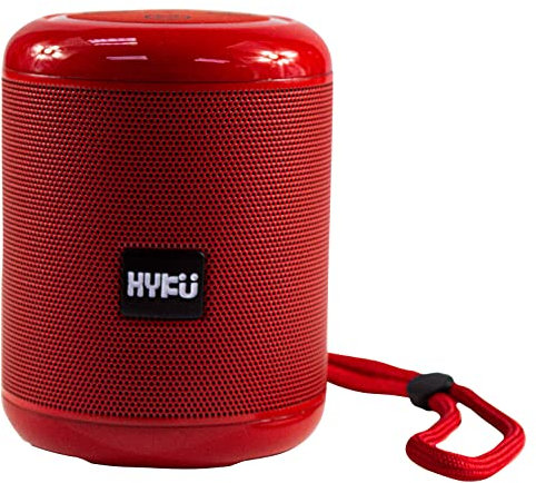 HYKU-519 Portable Bluetooth Speaker with Handsfree Calling Mic, Waterproof, and FM Radio Capability (Red)